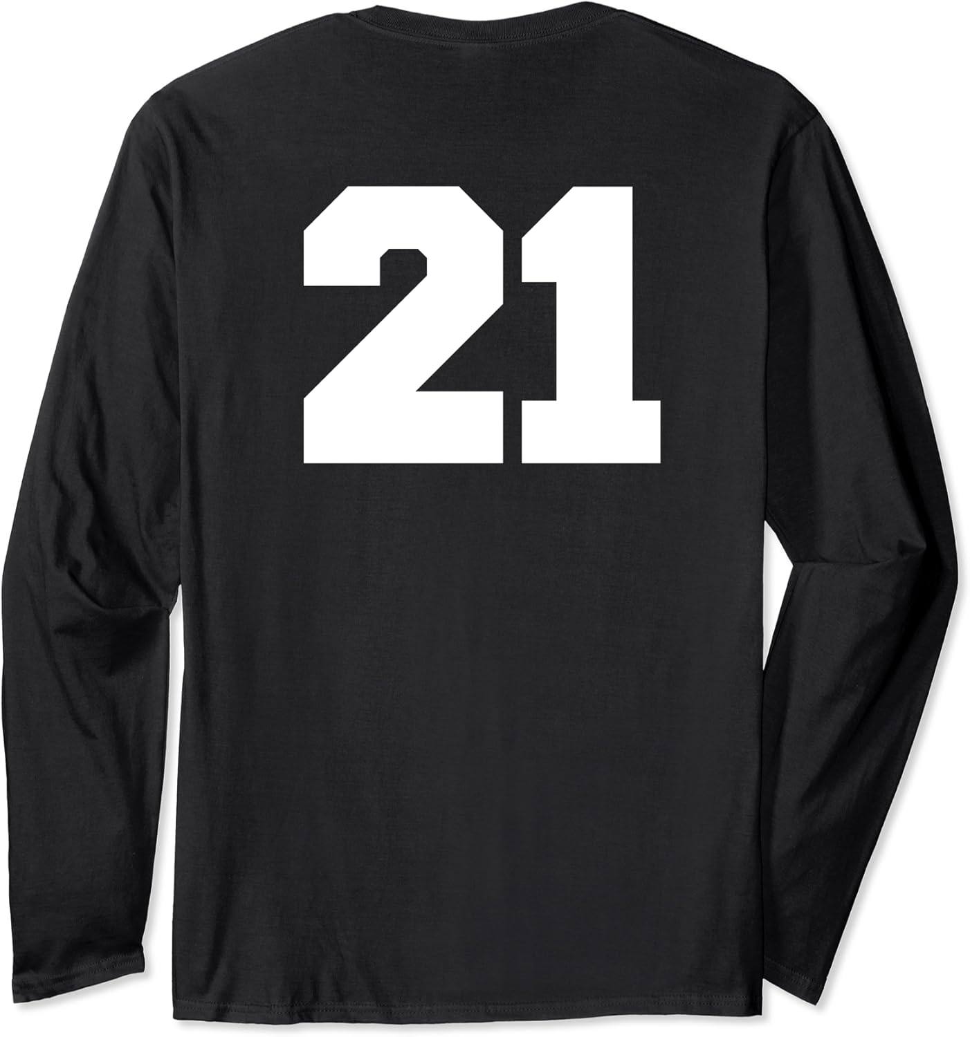 Number 21 Sports Jersey Player 21 Fan BACK PRINT Varsity Langarmshirt